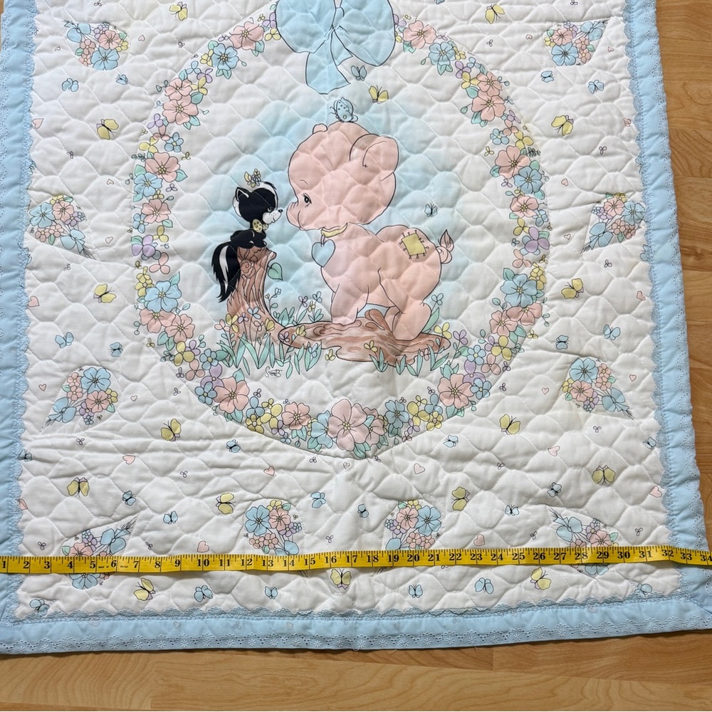 Precious Moments Pig & Skunk homemade quilted baby blanket - Picture 15 of 16